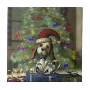Weihnachten Puppy Tile Fliese