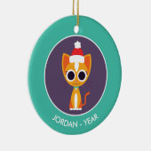 Weihnachten Purrl die Katze Keramikornament (Rechts)