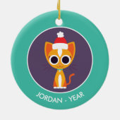 Weihnachten Purrl die Katze Keramikornament (Hinten)