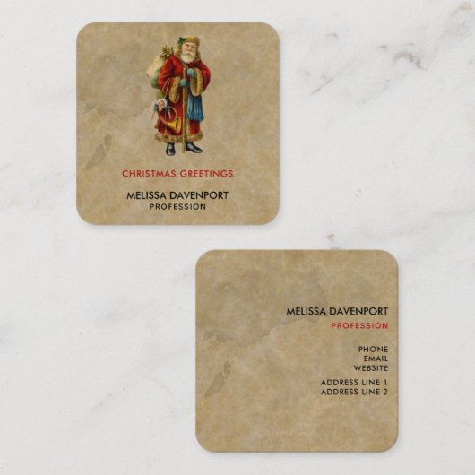 Weihnachten Quadratische Visitenkarte (Vorne/Hinten)