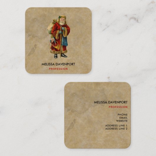 Weihnachten Quadratische Visitenkarte (Vorne/Hinten)