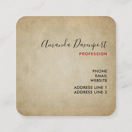 Weihnachten Quadratische Visitenkarte (Rückseite)