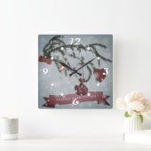 Weihnachten Quadratische Wanduhr (Zuhause)