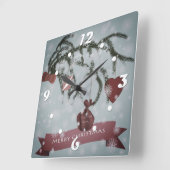 Weihnachten Quadratische Wanduhr (Winkel)