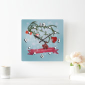 Weihnachten Quadratische Wanduhr (Zuhause)