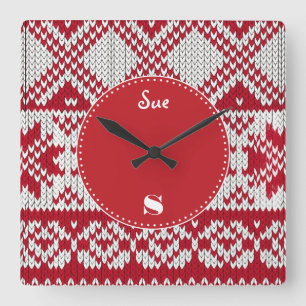 Weihnachten Quadratische Wanduhr