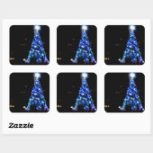 Weihnachten Quadratischer Aufkleber (Blatt)