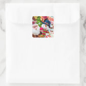 Weihnachten Quadratischer Aufkleber (Tasche)