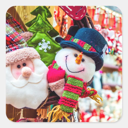 Weihnachten Quadratischer Aufkleber (Vorderseite)