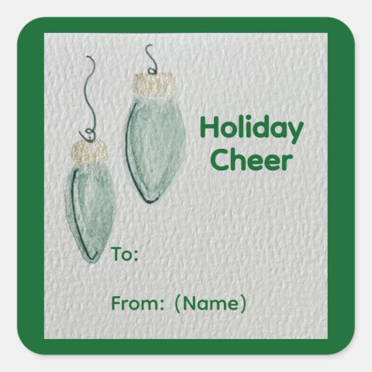 Weihnachten Quadratischer Aufkleber (Vorderseite)