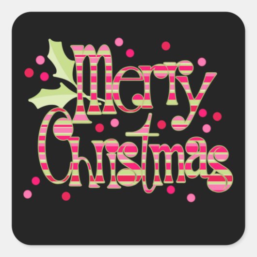 Weihnachten Quadratischer Aufkleber (Vorderseite)
