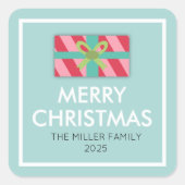 Weihnachten Quadratischer Aufkleber (Vorderseite)