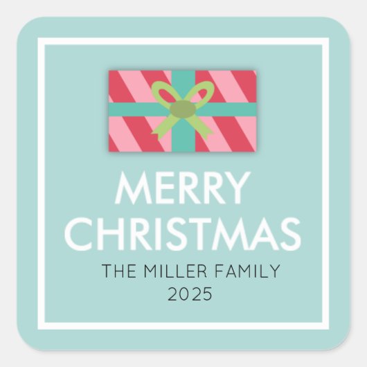 Weihnachten Quadratischer Aufkleber (Vorderseite)