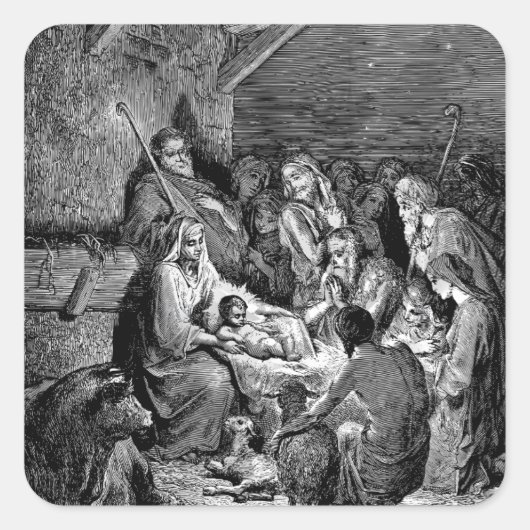 Weihnachten Quadratischer Aufkleber (Vorderseite)