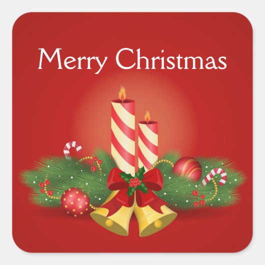 Weihnachten Quadratischer Aufkleber (Vorderseite)