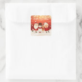 Weihnachten Quadratischer Aufkleber (Tasche)