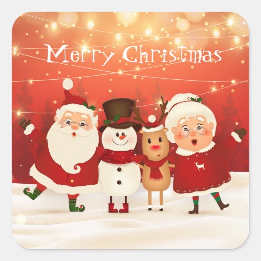 Weihnachten Quadratischer Aufkleber (Vorderseite)