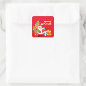 Weihnachten Quadratischer Aufkleber (Tasche)