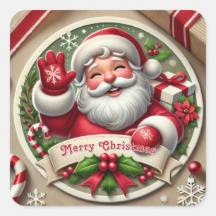 Weihnachten Quadratischer Aufkleber