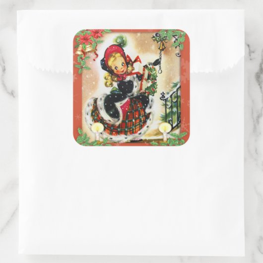 Weihnachten Quadratischer Aufkleber (Tasche)