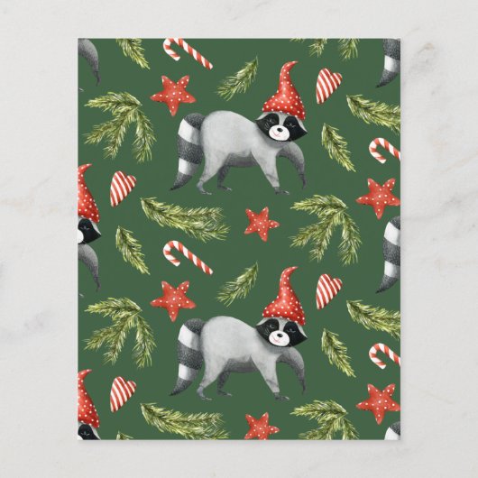 Weihnachten Raccoon Feiertag Flyer (Rückseite)