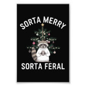 Weihnachten Raccoon Sorta Merry Sorta Feral Xmas Fotodruck (Vorne)