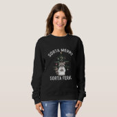 Weihnachten Raccoon Sorta Merry Sorta Feral Xmas Sweatshirt (Vorne ganz)