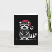 Weihnachten Raccoon Weihnachtsmannmütze Müll Panda Karte (Vorderseite)