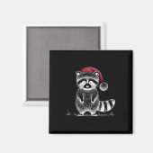 Weihnachten Raccoon Weihnachtsmannmütze Müll Panda Magnet (Vorderseite/Rückseite)