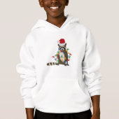 Weihnachten Raccoon Weihnachtsmannmütze Weihnachte Hoodie (Vorderseite)