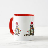 Weihnachten Raccoon Weihnachtsmannmütze Weihnachte Tasse (Vorderseite Links)