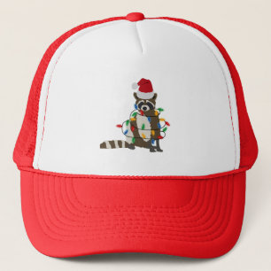 Weihnachten Raccoon Weihnachtsmannmütze Weihnachte Truckerkappe