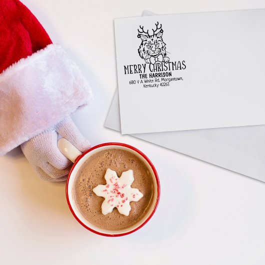 Weihnachten Ragamuffin Cat Rücksendeadresse Gummistempel