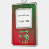 Weihnachten Rahmen-Ornament Silber (Links)