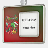 Weihnachten Rahmen-Ornament Silber (Links)