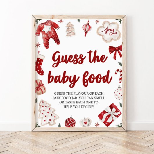 Weihnachten Raten Sie das Baby Food Baby Shower Ga Poster