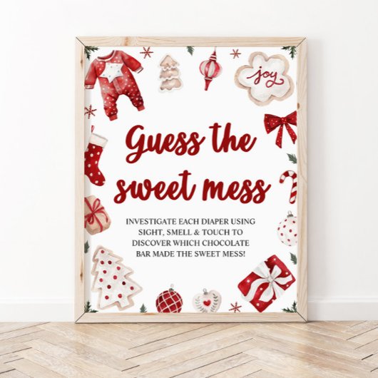 Weihnachten Raten Sie das Sweet Mess Baby Shower G Poster