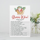 Weihnachten Ratet Wer! Baby Shower Game Briefpapier (Stehend Vorderseite)