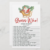 Weihnachten Ratet Wer! Baby Shower Game Briefpapier (Vorne/Hinten)