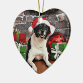 Weihnachten - Ratte Terrier - Sparky Keramikornament (Links)