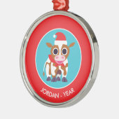 Weihnachten Reba die Kuh Silbernes Ornament (Links)