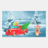 Weihnachten Rechteckiger Aufkleber (Vorderseite)