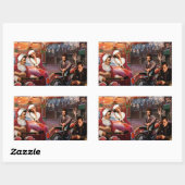 Weihnachten Rechteckiger Aufkleber (Blatt)