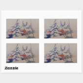 Weihnachten Rechteckiger Aufkleber (Blatt)