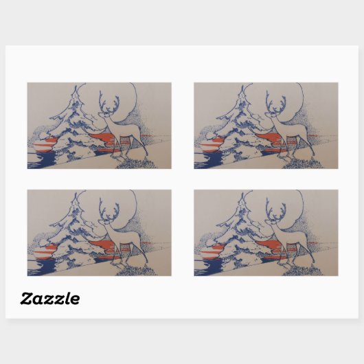 Weihnachten Rechteckiger Aufkleber (Blatt)