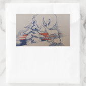 Weihnachten Rechteckiger Aufkleber (Tasche)