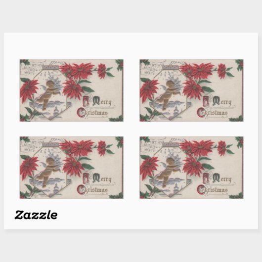 Weihnachten Rechteckiger Aufkleber (Blatt)