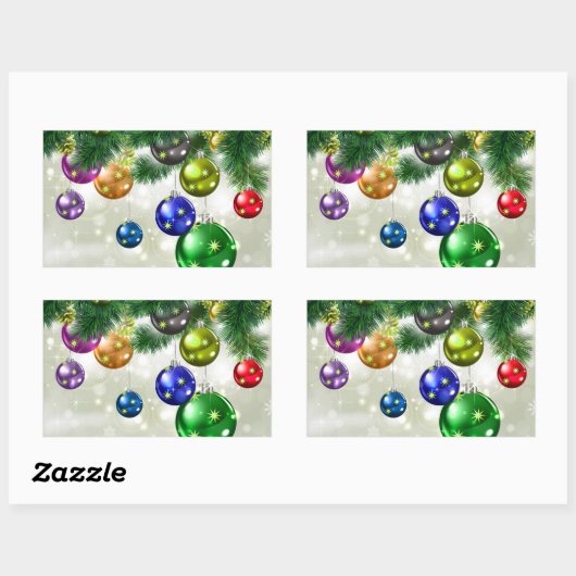 Weihnachten Rechteckiger Aufkleber (Blatt)