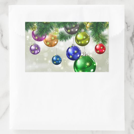 Weihnachten Rechteckiger Aufkleber (Tasche)