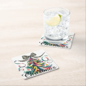 Weihnachten Rechteckiger Pappuntersetzer (Vor Ort)